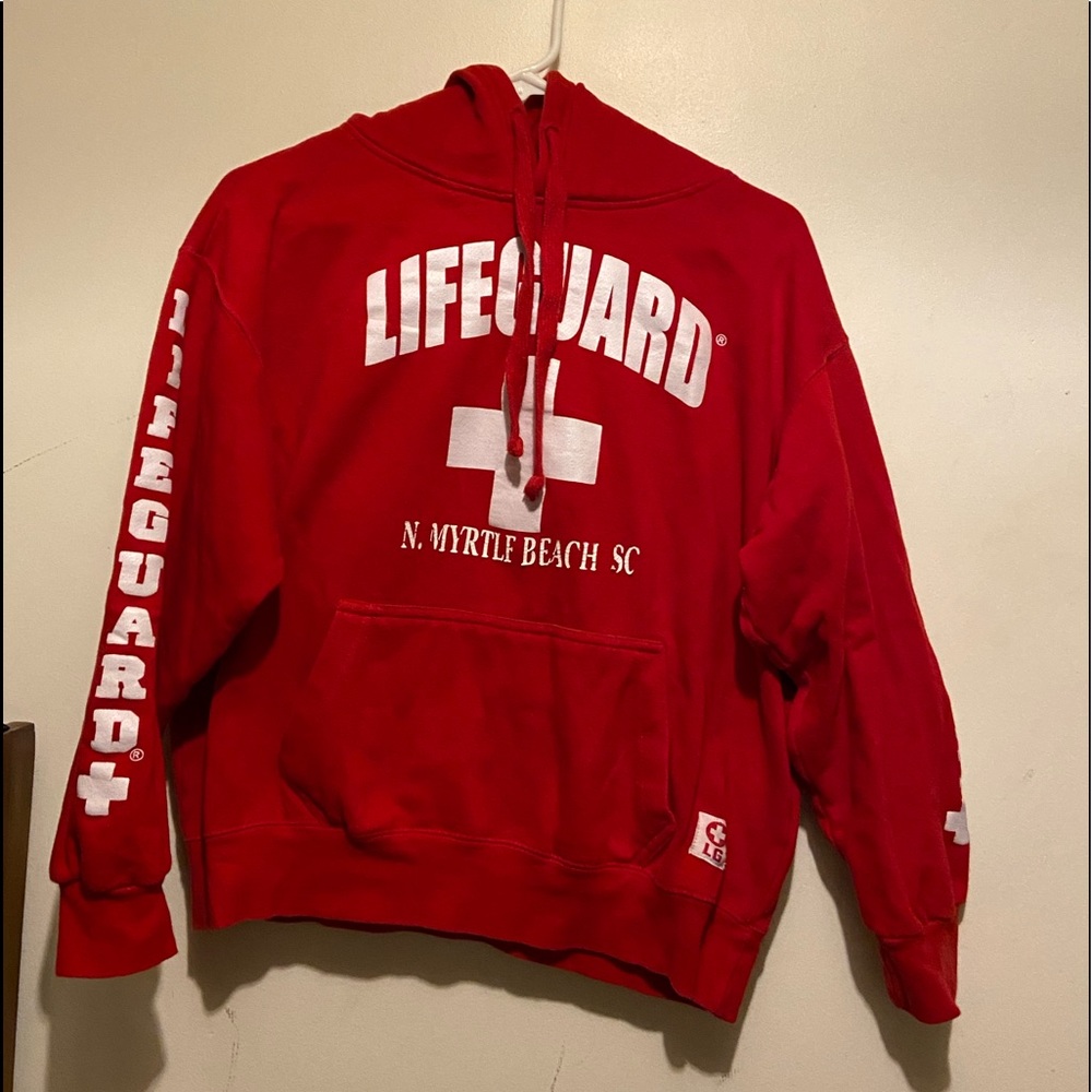 Red lifeguard hoodie